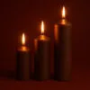 #misticoopus-Mistico-Opus-Fat-Taper-Pillar-Set of 3-Burning-Dark Brown