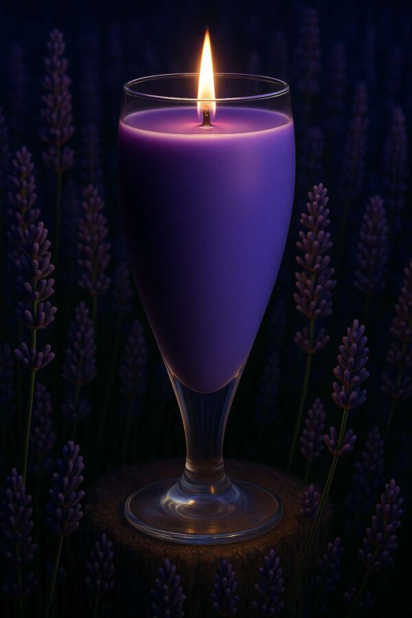 Lavender-Glass-3 Designer Glass Candle | Handcrafted Organic Aromatherapy | 100% Soy Wax | Coloured Scented | Smoke-Free | Organic, Vegan, Non-Toxic | Candles for Home Decor & Gift Set