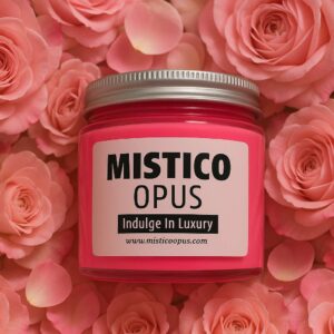 Mistico-Opus-Rose-Large -2 Jar Candle (Large-Scented-Coloured) | Handcrafted Organic Aromatherapy | 100% Soy Wax | Smoke-Free | Vegan, Non-Toxic