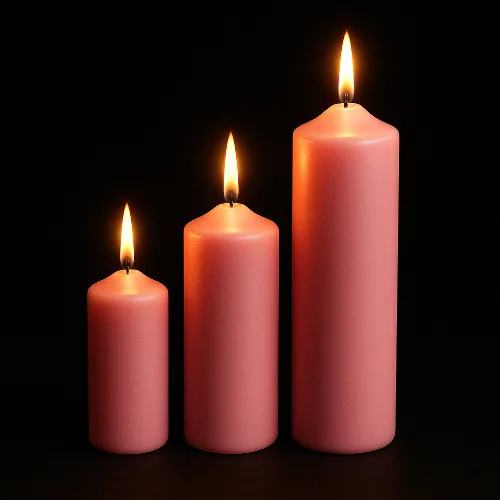#misticoopus-Mistico-Opus-Fat-Taper-Pillar-Set of 3-Burning-Pink