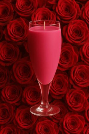 Rose-Glass-2 Designer Glass Candle | Handcrafted Organic Aromatherapy | 100% Soy Wax | Coloured Scented | Smoke-Free | Organic, Vegan, Non-Toxic | Candles for Home Decor & Gift Set