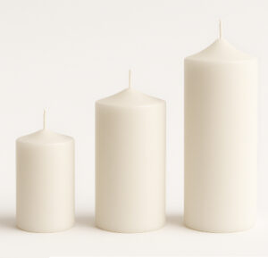 White Fat Taper Candle | Pack of 3 | Handcrafted Organic Aromatherapy | 100% Soy Wax | Smoke-Free | Organic, Vegan, Non-Toxic | Candles for Home Decor & Gift Set