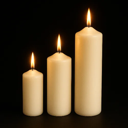 #misticoopus-Mistico-Opus-Fat-Taper-Pillar-Set of 3-Burning-White