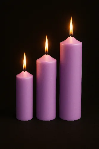 #misticoopus-Mistico-Opus-Fat-Taper-Pillar-Set of 3-Burning-Lavender