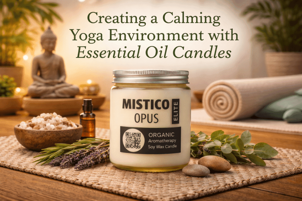 calming-yoga-environment-essential-oil-candles